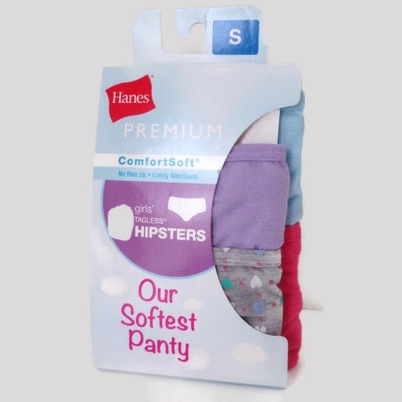 Hanes Premium Girls Hipsters Size Small pack of 4 - Picture 1 of 3
